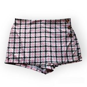 Jolie & Joy  size 2x pink black plaid Houndstooth Mini Skort